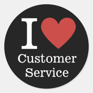 I ❤️ Love Customer Service (for Employees) CUSTOM Classic Round Sticker