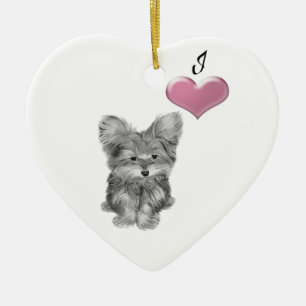 I love Cute Yorkie dog Ornament