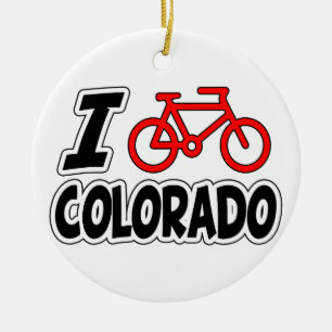 I Love Cycling Colorado Ceramic Ornament