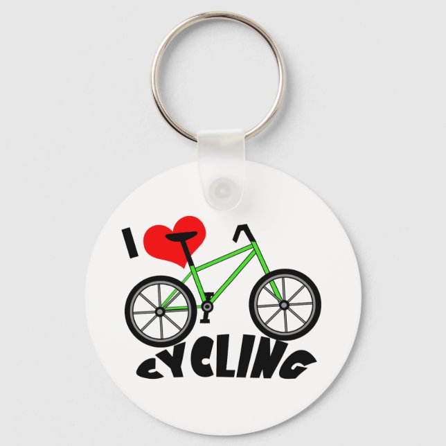 I Love Cycling Key Ring (Front)