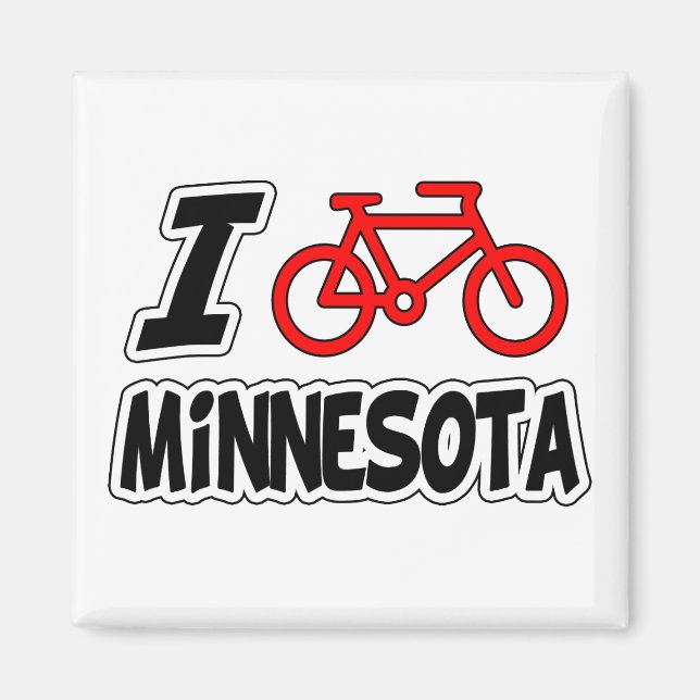 I Love Cycling Minnesota Magnet (Front)