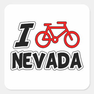 I Love Cycling Nevada Square Sticker