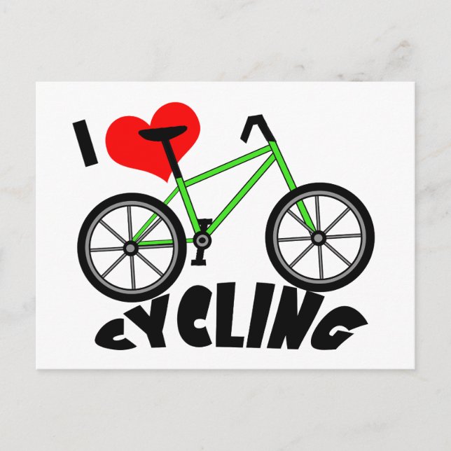 I Love Cycling Postcard (Front)
