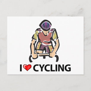 I Love Cycling Postcard