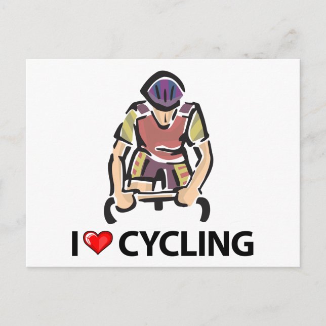 I Love Cycling Postcard (Front)