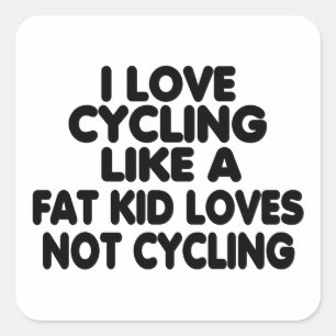 I Love Cycling Square Sticker