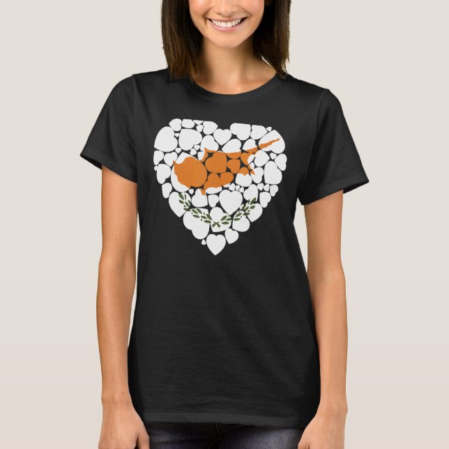 I Love Cyprus Flag Cyprus T-Shirt (Front)