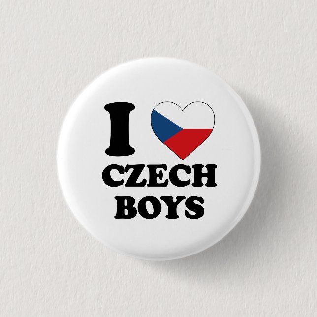 I love Czech Boys 3 Cm Round Badge (Front)