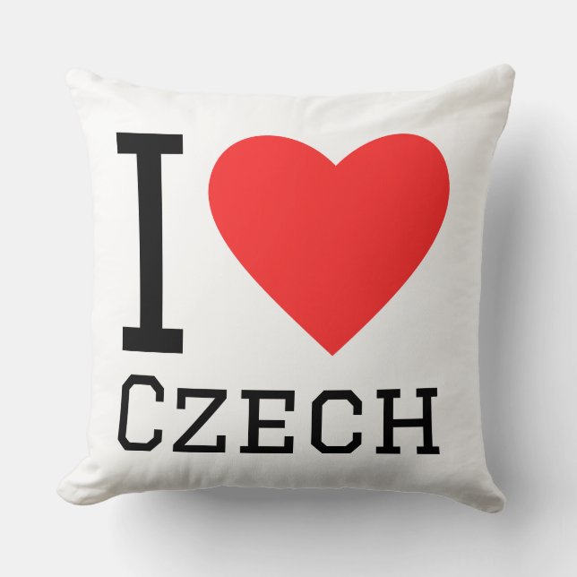 I love czech square sticker cushion (Front)