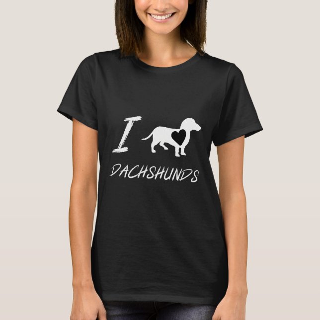 I Love Dachshund Cute Dog Owners  For Chritsmas T-Shirt (Front)