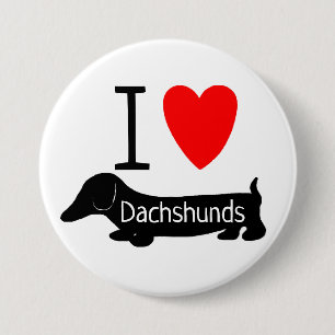 I love Dachshunds 7.5 Cm Round Badge
