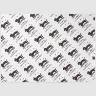 I Love Dachshunds (black and tan) Cute dog Tissue Paper