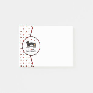 I Love Dachshunds Dachsies (black and tan) Cute Post-it Notes