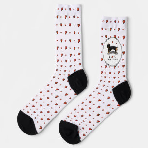 I Love Dachshunds Dachsies (black and tan) Cute Socks