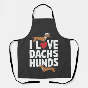 I Love Dachshunds Fun Graphic for Dog Lovers Apron