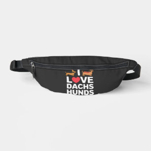 I Love Dachshunds Fun Illustration with Cool Bum Bags