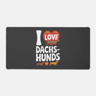 I Love Dachshunds Heartwarming Pet Lovers Design Desk Mat