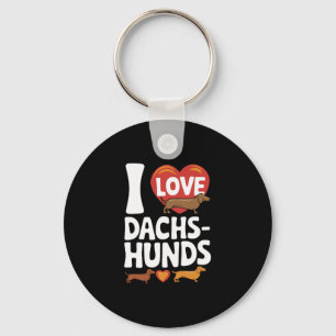 I Love Dachshunds Heartwarming Pet Lovers Design Key Ring