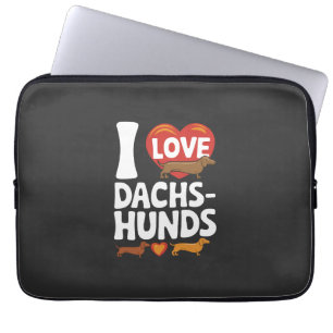 I Love Dachshunds Heartwarming Pet Lovers Design Laptop Sleeve