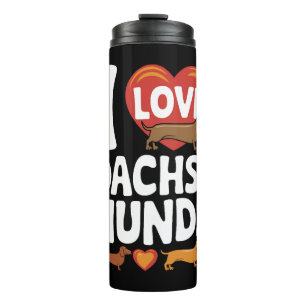 I Love Dachshunds Heartwarming Pet Lovers Design Thermal Tumbler