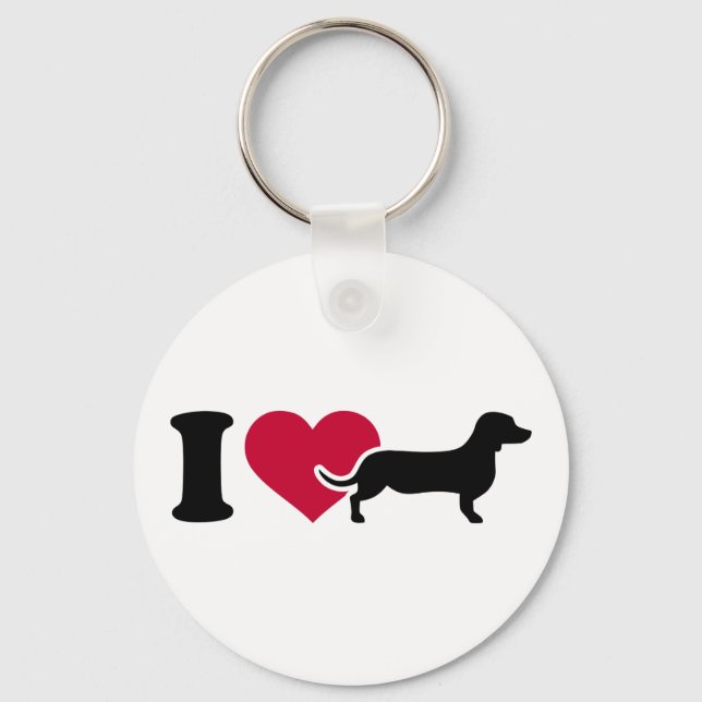 I love Dachshunds Key Ring (Front)