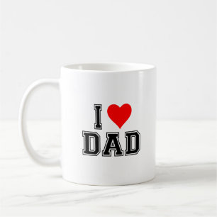 I Love Dad Coffee Mug – Minimalist Gift for Father