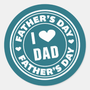 I Love Dad Happy Father's Day Sticker
