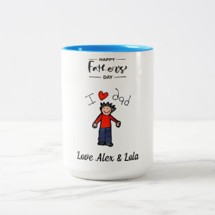 " I Love Dad" mug with child's name.