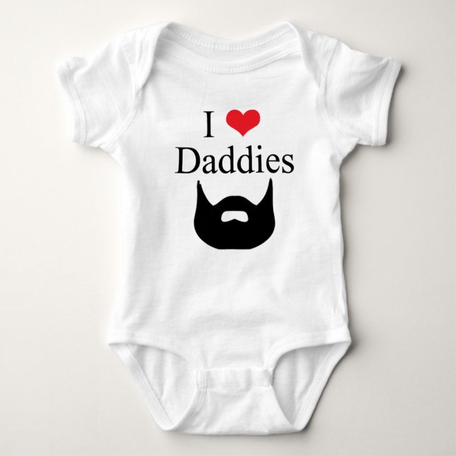 I Love Daddies Beard Baby Bodysuit (Front)