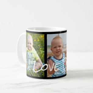 I Love Daddy 3 Photo Collage  Coffee Mug