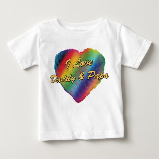 I Love Daddy and Papa Baby T-Shirt