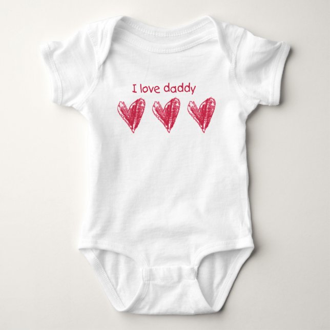 I Love Daddy Baby Bodysuit (Front)