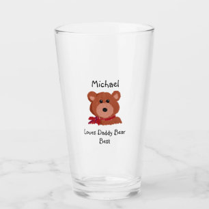 I  Love Daddy Bear Best Personalised Glass