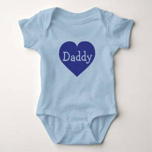 I love Daddy blue heart Baby Bodysuit