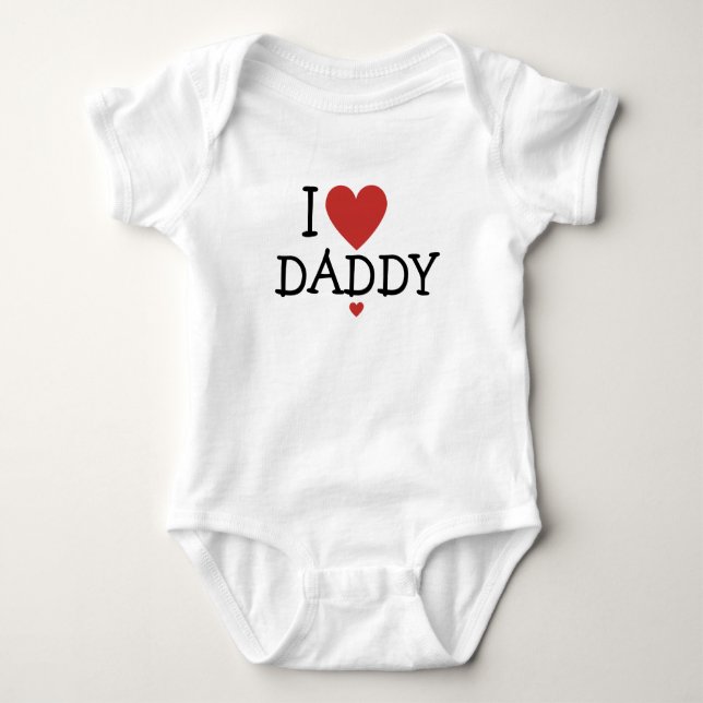 I Love Daddy Heart Custom  Baby Bodysuit (Front)