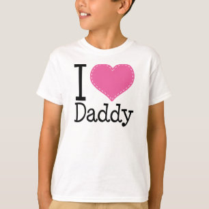 I Love Daddy Heart Pink T-Shirt