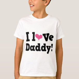 I Love Daddy Pink Heart T-Shirt
