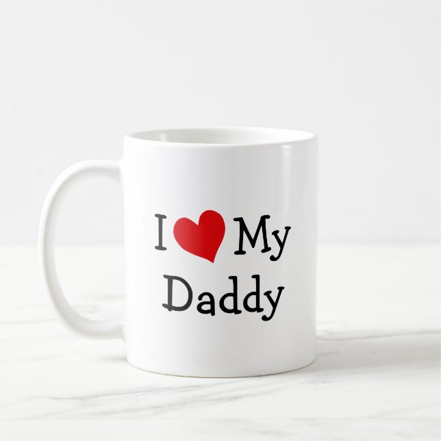 I Love Daddy Red Heart Coffee Mug (Left)