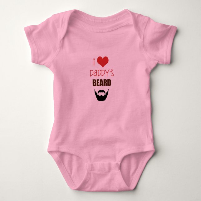 I LOVE DADDY'S BEARD BABY BODYSUIT (Front)