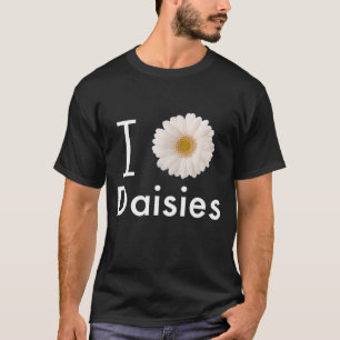 I Love Daisies Gerber Daisy White Flower T-Shirt