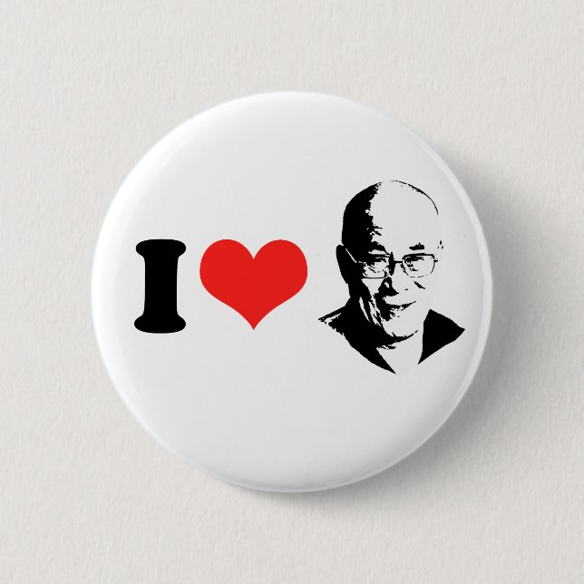 I Love Dalai Lama 6 Cm Round Badge (Front)