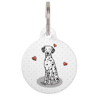 I Love Dalmatians (black 1) Hearts Cute Dog Pet Tag
