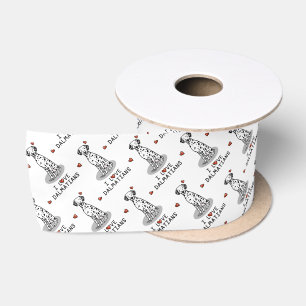 I Love Dalmatians (black 1) Hearts Cute Satin Ribbon