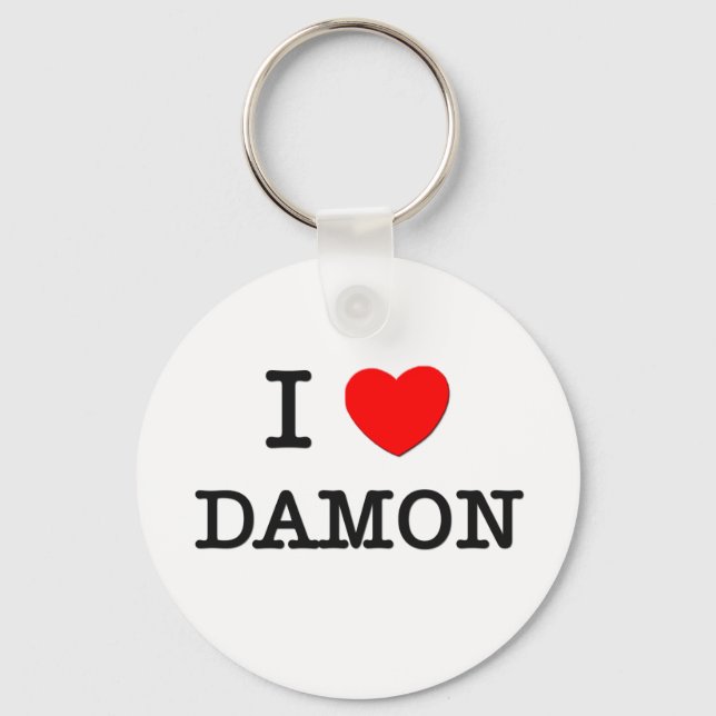 I Love Damon Key Ring (Front)