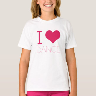 "I Love Dance" Dance Practice Wear T-Shirt