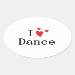 I Love Dance Oval Sticker