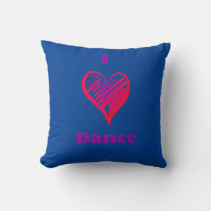 "I love dance" throw pillow. Cushion