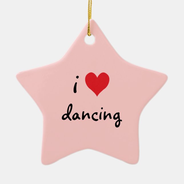 I Love Dancing Ceramic Tree Decoration (Front)