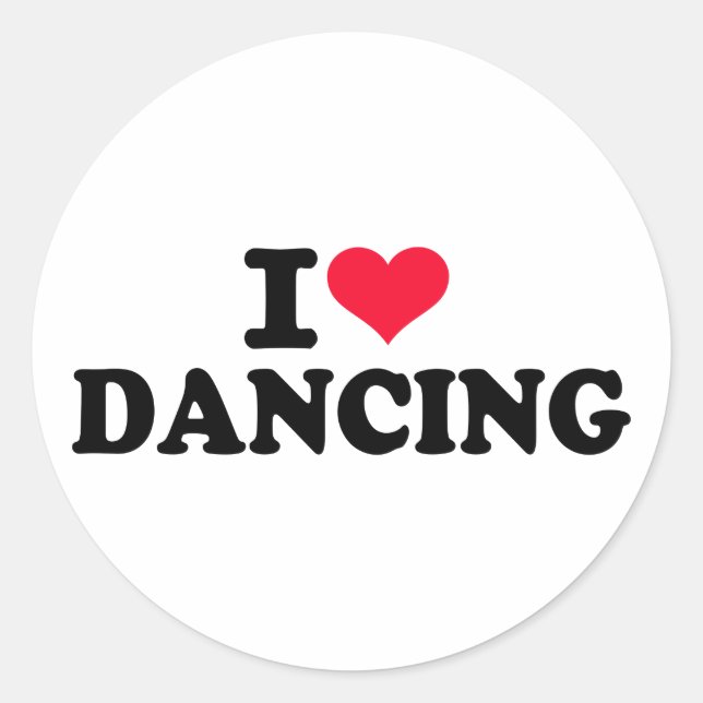 I love dancing classic round sticker (Front)