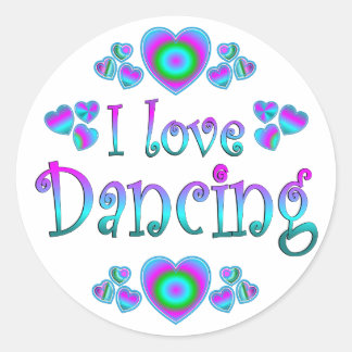 I Love Dancing Classic Round Sticker